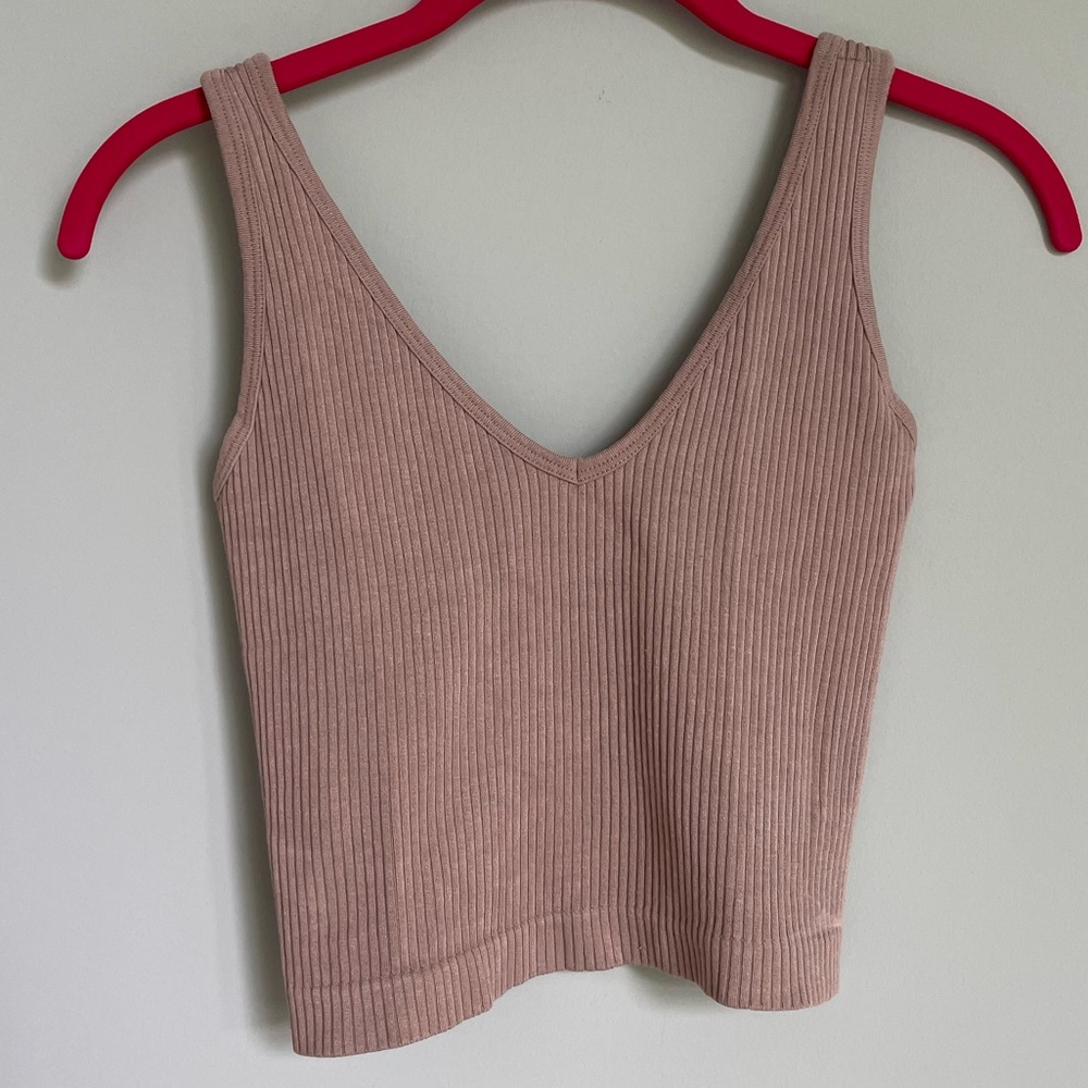 Free People Solid Rob Cropped Tank Top - Tan